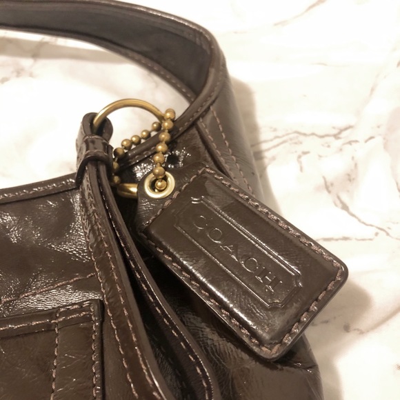 Coach Vintage Leather Hobo Shoulder Bag Dark Brown - Picture 3 of 4